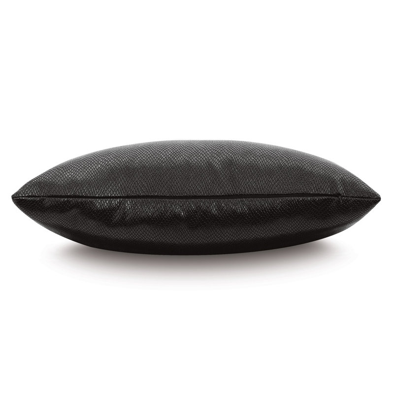 Housse de coussin décoratif rectangulaire Janus Reptilian, Onyx, H 11 po x l 21 po