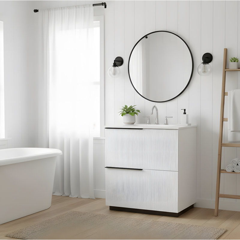 Meuble-lavabo 30 po avec lavabo, Blanc