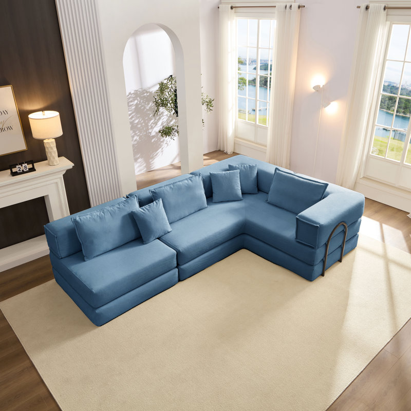 Oversized Upholstered Sectional Sofa, White