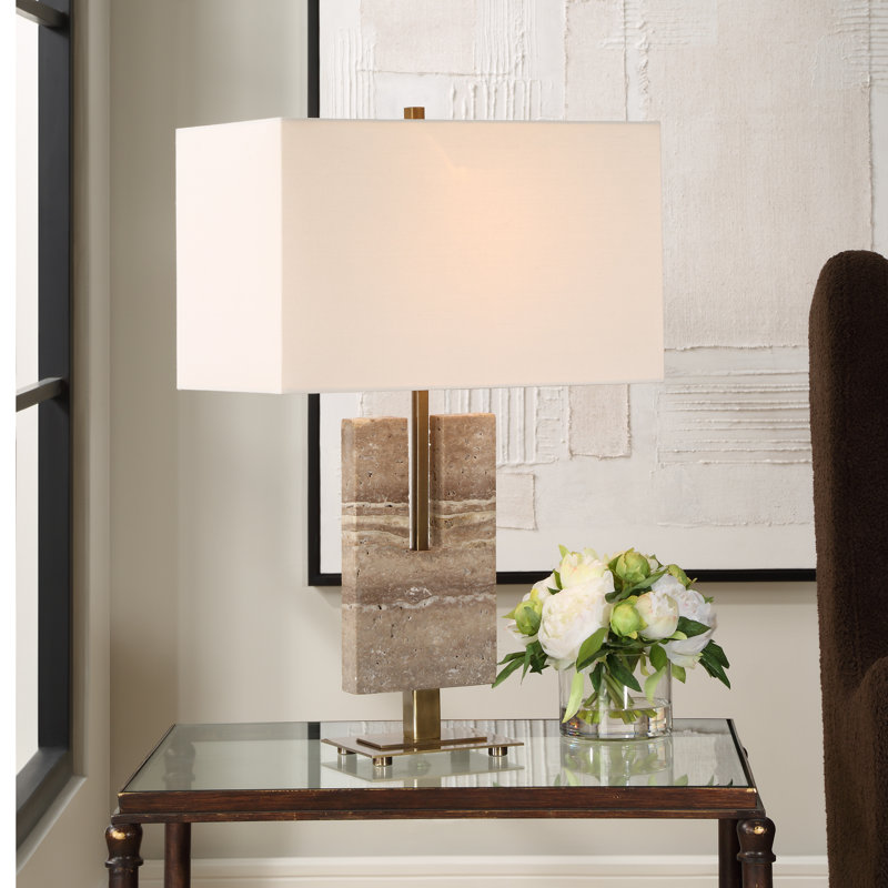 Dariyah Travertine Table Lamp