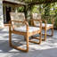 Ensemble de 2 chaises de patio Modern, dossier en corde de bois d'acacia, capacité de 400 lb