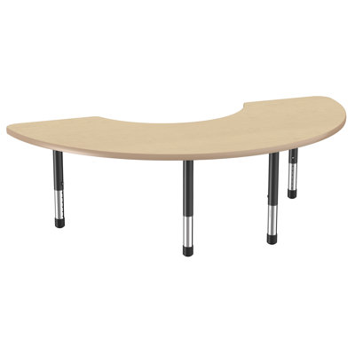Table d'activité 36 "x 72" thermofusionnée avec pieds épais réglables - érable / érable / noir