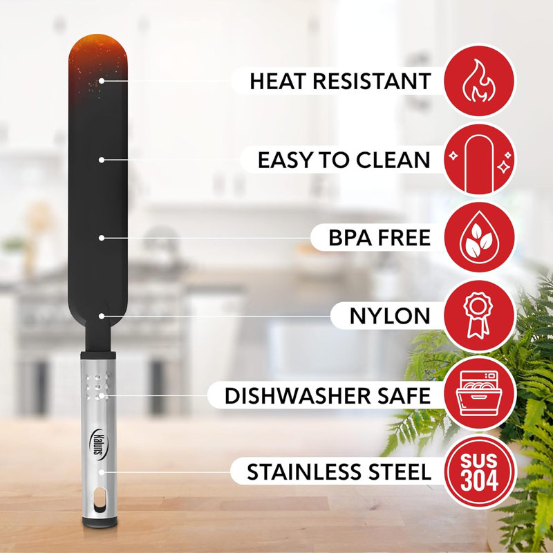Kaluns 17-Piece Silicone Spatula & Baking Utensil Set, Nylon & Stainless Steel Handles, Heat-Resistant Nonstick Bakeware Tools, Black
