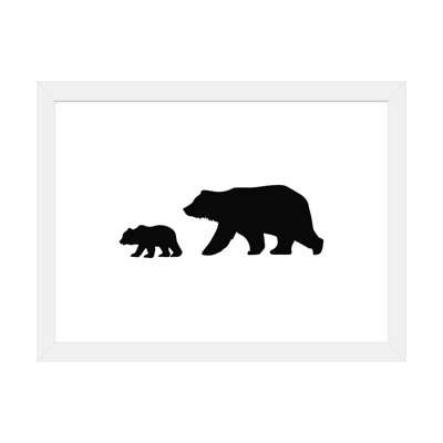 «Big and Small Bear Landscape Black Novelty», reproduction d'art graphique