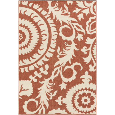 Tapis intérieur/extérieur brique floral Amato