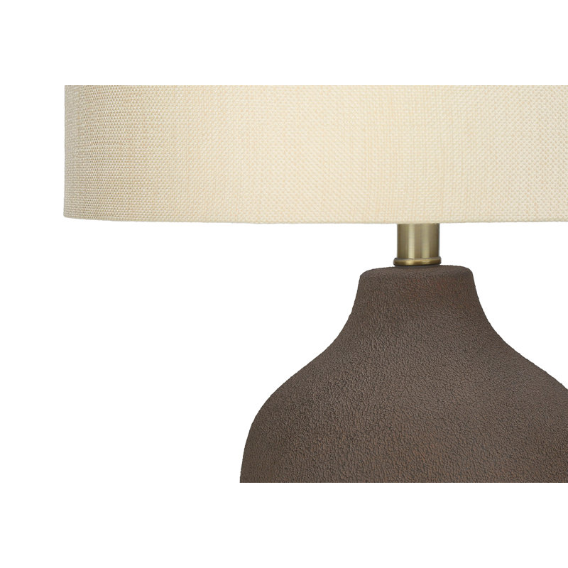 Lighting, Table Lamp, Gray, Beige, 26" H x 15" W x 15" D