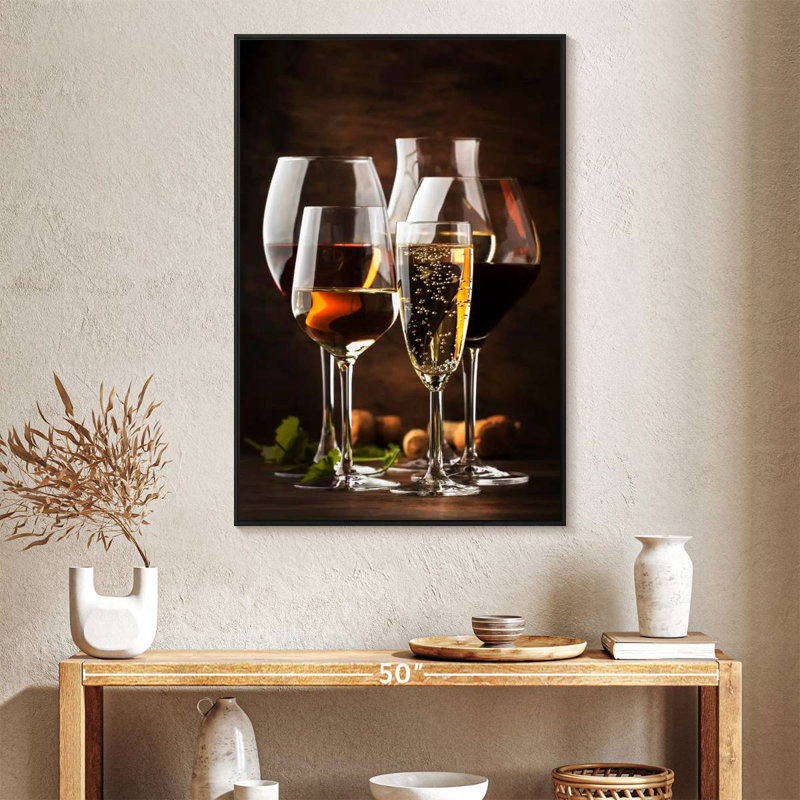 Variété de vin, Cadre flottant noir, 27 po x 40 po
