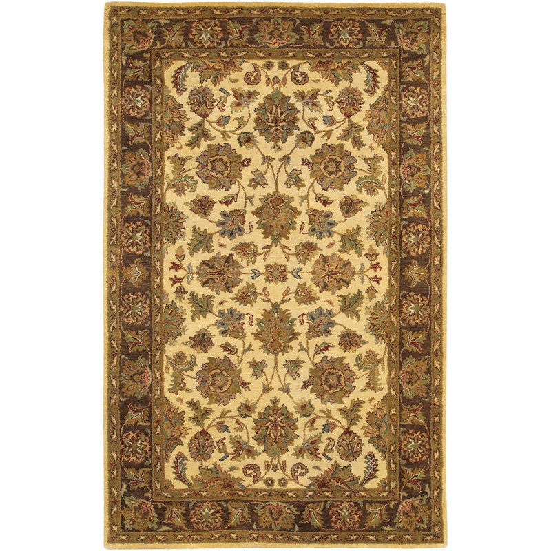 Tapis oriental doré en laine touffeté à la main, Rectangle 2 pi x 3 pi