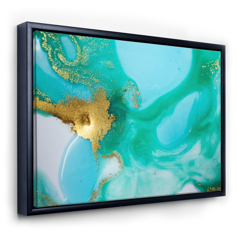 Marbré texture ondulée II - reproduction d'art sur toile, H 36 po x l 46 po x P 1,5 po, Toile avec cadre noir