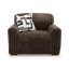 Fauteuil surdimensionné et demi Roundenne Furniture Solenne avec revêtement en velours côtelé géant, coussin réversible et coussin décoratif, chocolat-1022998690