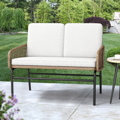 Winston Porter Patio Wicker Loverseat by Winston Porter
