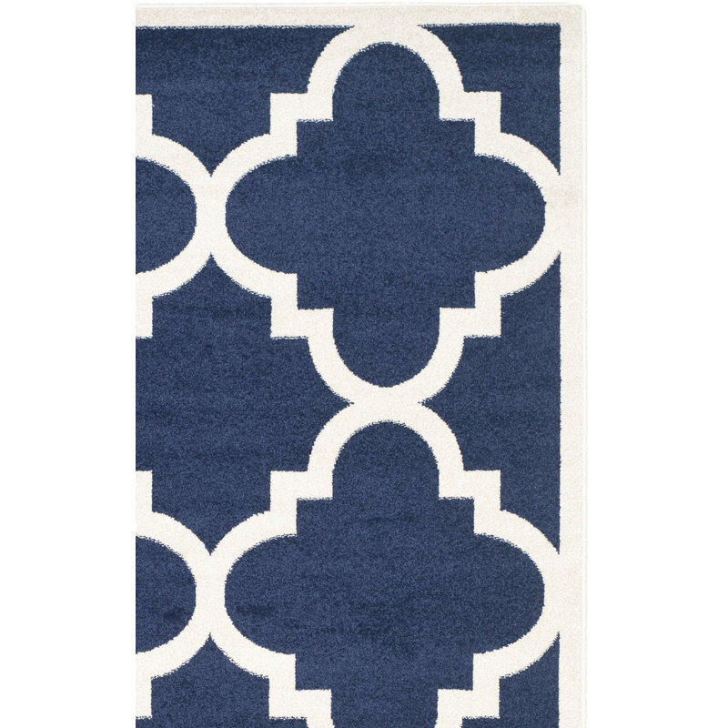 Tapis bleu marine / beige Ammundsen, Rectangle 9 pi x 12 pi