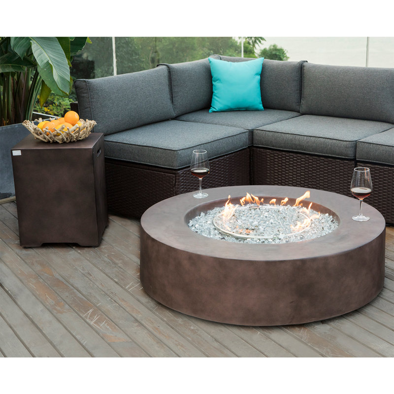 Table de foyer d'extérieur au propane Shade, Bronze foncé