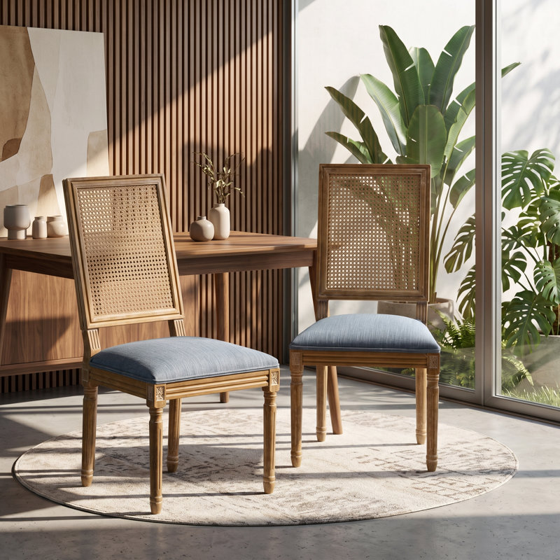 Christopher Knight Home 20" W x 22.5" D x 39.5" H Solid Wood Upholstered Set of 2 Dining Chairs, 2