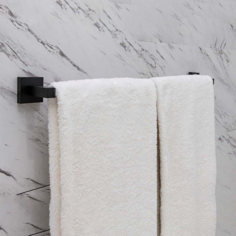 Barre à serviettes murale Capri, Noir mat, H 1,89 po x L 24,65 po x P 2,8 po