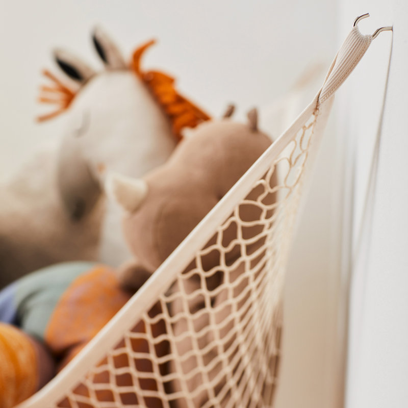 3 Sprouts Toy Hammock for Stuffed Toys - Beige with Hooks