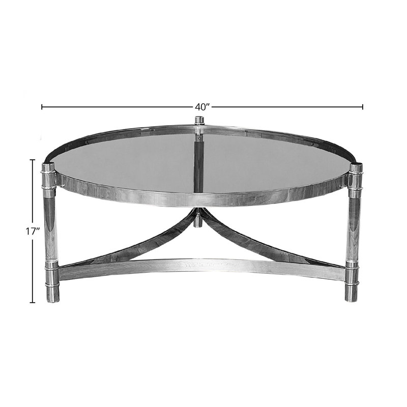 Glass Top Coffee Table, Silver