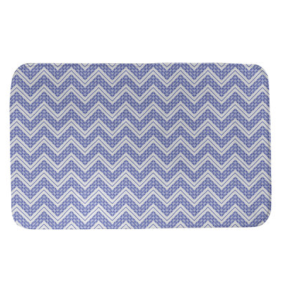 Tapis pour salle de bain à motif à chevrons à la main Stephenie