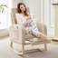 Chaise longue rembourrée en suède doux pour sièges de restaurant - Repose-pieds réglable, dossier haut, poches latérales, pieds en bois massif, fonction coulissante | Beige-1148712341