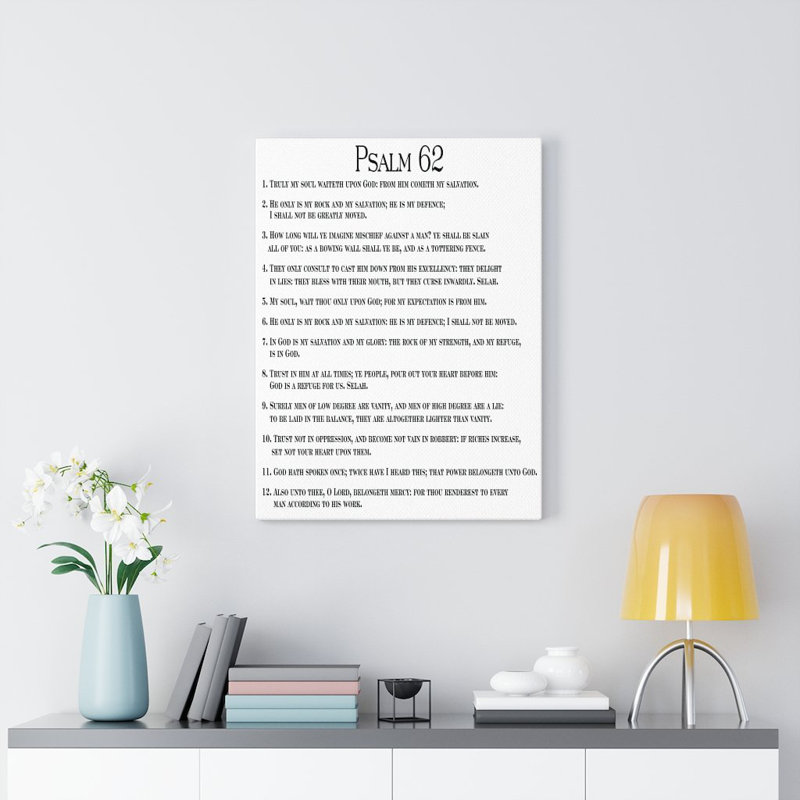 Faith In God Alone Psalm 62 - Wrapped Canvas Print, 41cm H x 30cm W