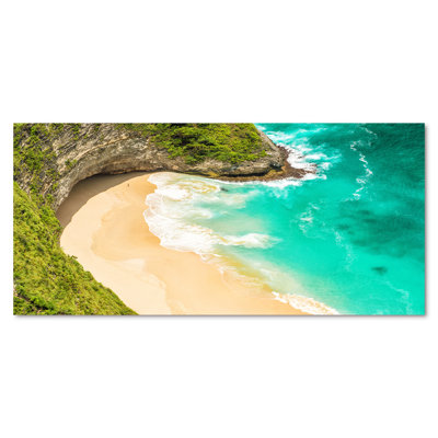 Vue aérienne de la plage tropicale turquoise III - reproduction sur toile