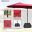 Grand parasol rectangulaire double face 15 pi x 9 pi avec manivelle, lumière DEL et base, rouge