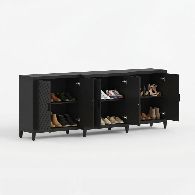 94.5" Wide Accent 6-Door Shoe Cabinet