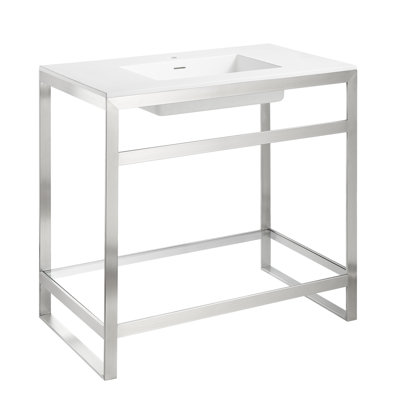 ANZZI Orchard Series 22 " Solid Surface Rectangular Bathroom Sink and Overflow Hole