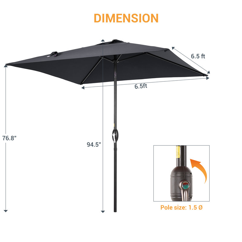 Parasol de marché carré 78,1 po Sakia, Gris anthracite