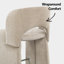 Tabouret de comptoir moderne 26,5 po entièrement revêtu de chenille-1716107935