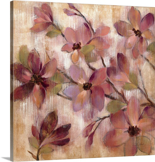 « magenta branch i » par silvia vassileva,, reproduction d’art sur toile, H 30 po x l 30 po x P 1,25 po