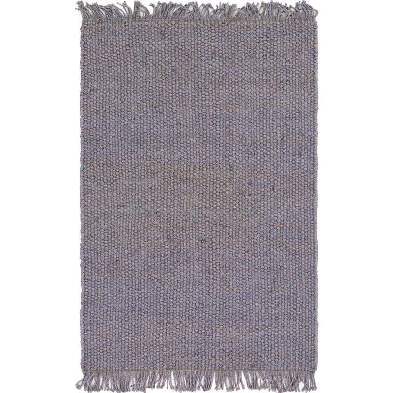 Tapis ivoire noué à la main Gelman, Grey, Rectangle 4 pi 1 po x 6 pi 1 po