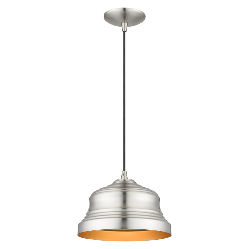 1 - Light Bell Pendant, Brushed Nickel