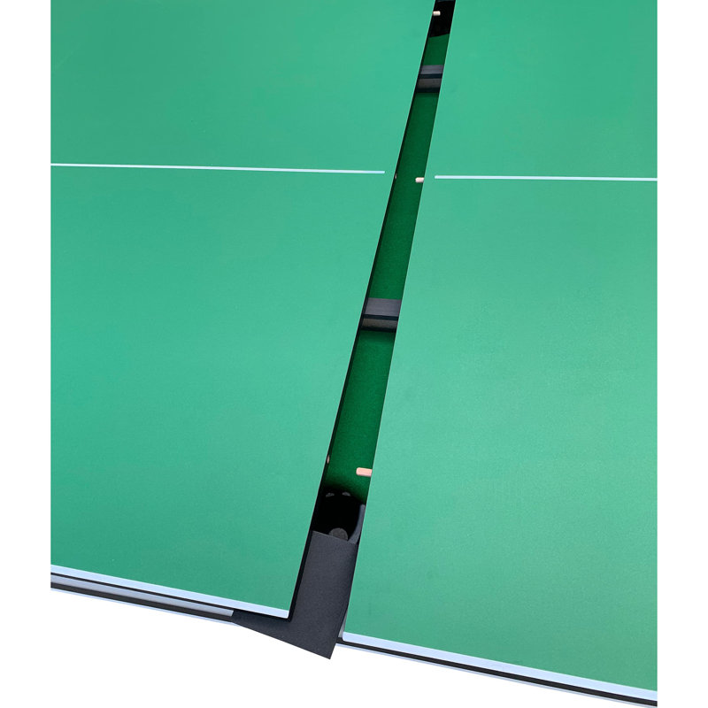 Billard/pool multi-jeux RACK Scorpius 7 pieds avec table de ping-pong, tapis vert et corps noir, Vert