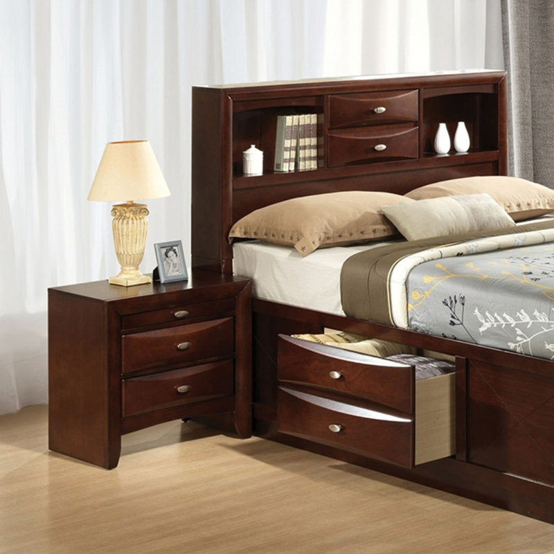 Table de chevet simple en bois massif 1pc, Cerisier