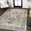 Maris Ornate Medallion Machine-Washable Green/Tan/Blue Rug-779134026