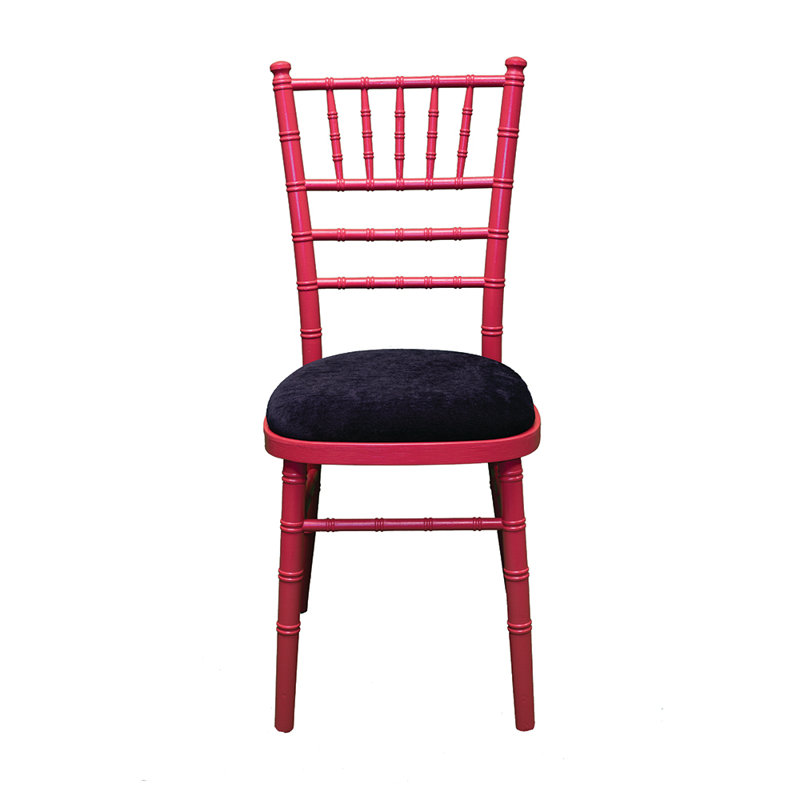 Arrington 43cm H Polyester Blend Upholstered Ladder Back Side Chair, Black, Red