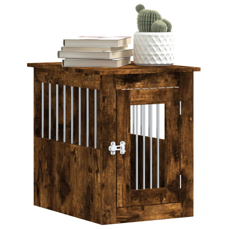 Pet Crate, Smoked Oak, 59cm H x 45cm W x 62cm D