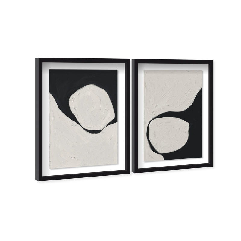 Neutral Balance Set Set by Oliver Gal, 25.5" H x 17.5" W, Black Shadowbox
