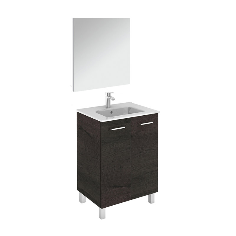 Logic 24" Wenge MDF Freestanding Single Bathroom Vanity with Ceramic Top