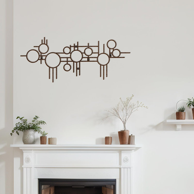 Décoration murale en métal, Bronze, H 6 po x l 18 po x P 0,05 po