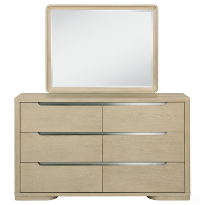 Mirador Light Elm 6-drawer Bedroom Dresser and Mirror