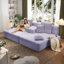 Ensemble de 2 chaises longues Compression, surdimensionné en velours côtelé moelleux