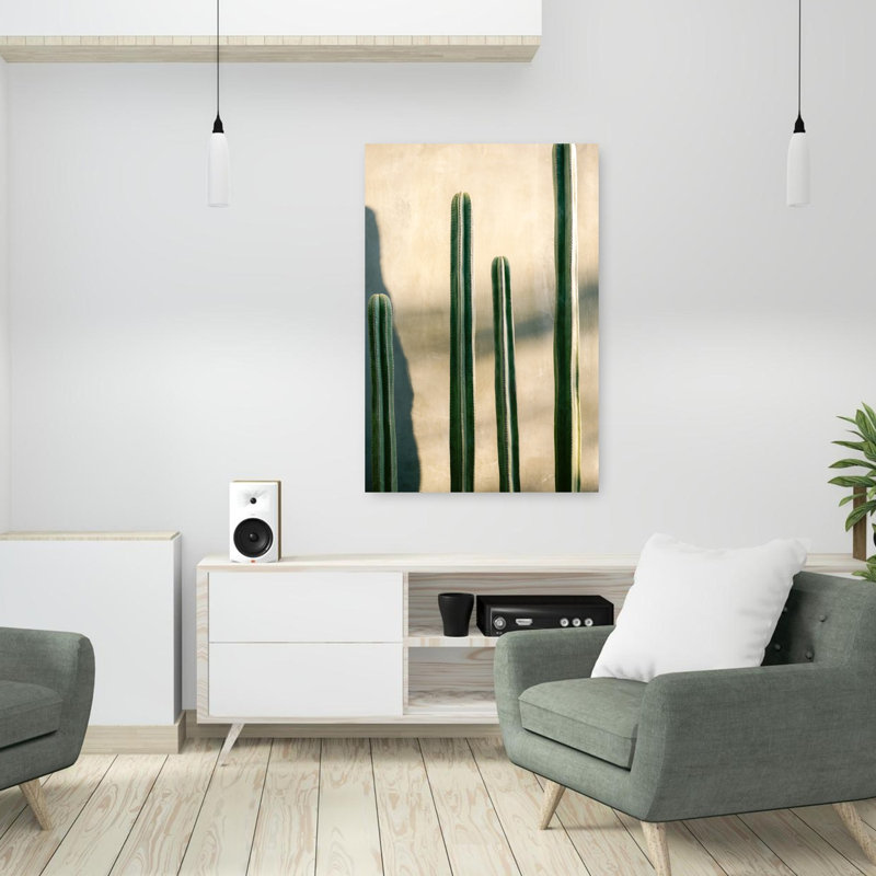 Oaxaca Shades of Green | Mexico travel photography Dramatic Abstract Cactus Nature City Wall Art Print 1 Piece Wrapped Canvas Wall Art