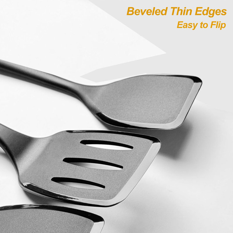 Ensemble d'ustensiles de cuisson en silicone, grandes spatules et cuillères antiadhésives résistantes à la chaleur pour la cuisine, tourneurs de cuisine idéaux sans BPA pour la friture, le mélange, le service, la vidange, le tournage