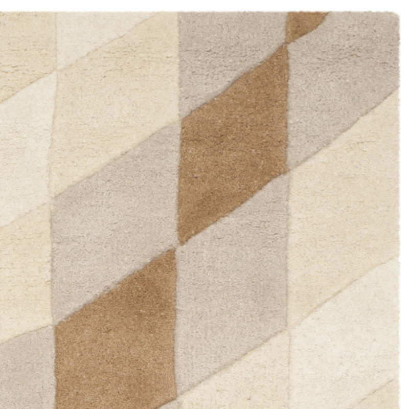 Amini Hand-Tufted Wool Sand Area Rug, Rectangle 5' x 8'