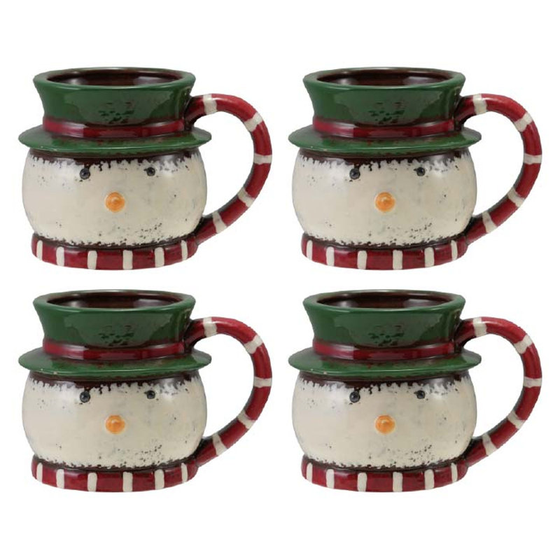 Artisan Dolomite Snowman Mug in Festive