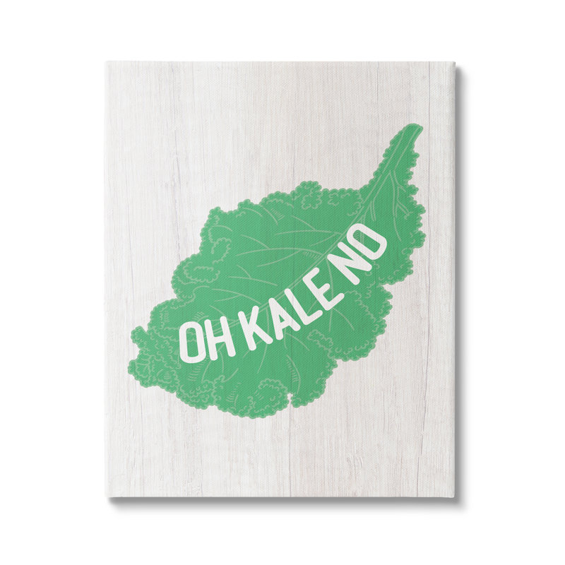 Oh Kale No Clever, illustration rustique typographique, Plaque murale, L 16 po x H 16 po
