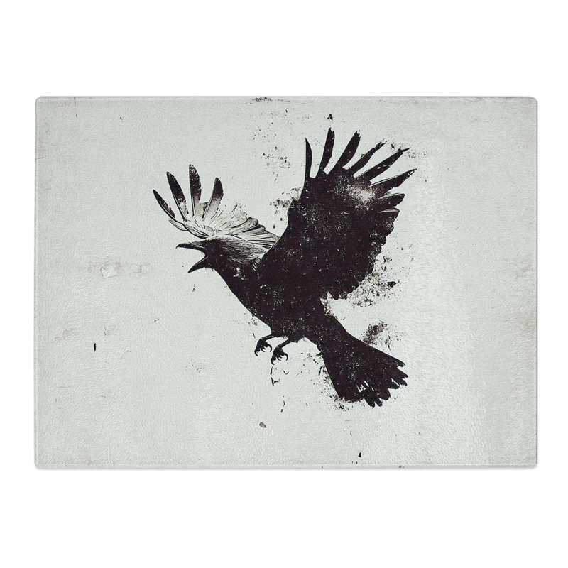 Crow Bird Vol.7  Glass Chopping Board