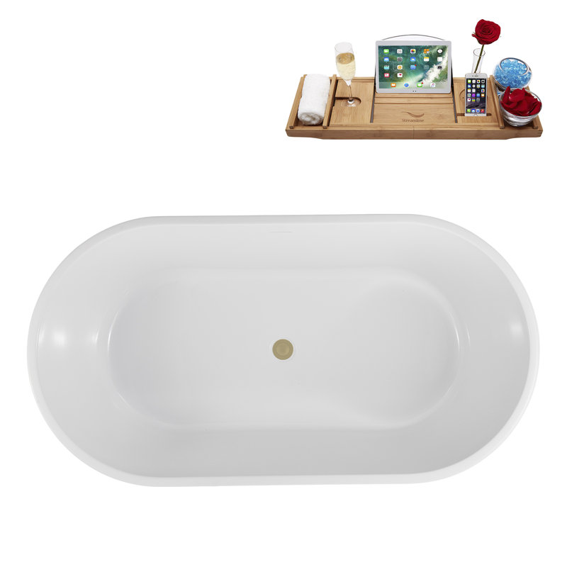 Baignoire autoportante 59 po avec drain interne 59 po Streamline